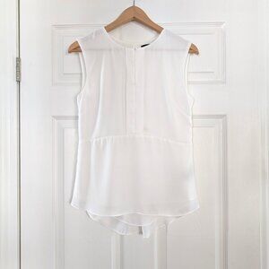 RW&CO peplum keyhole sleeveless top white size XS